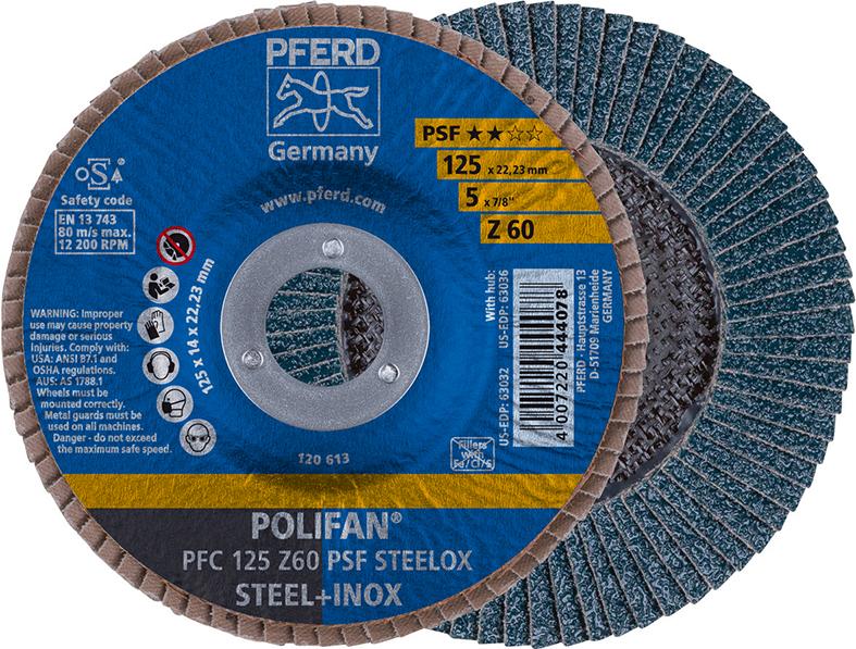 Imagen del producto Disco abrasivo de láminasZ 60PSF recto 125mm K60 Pferd