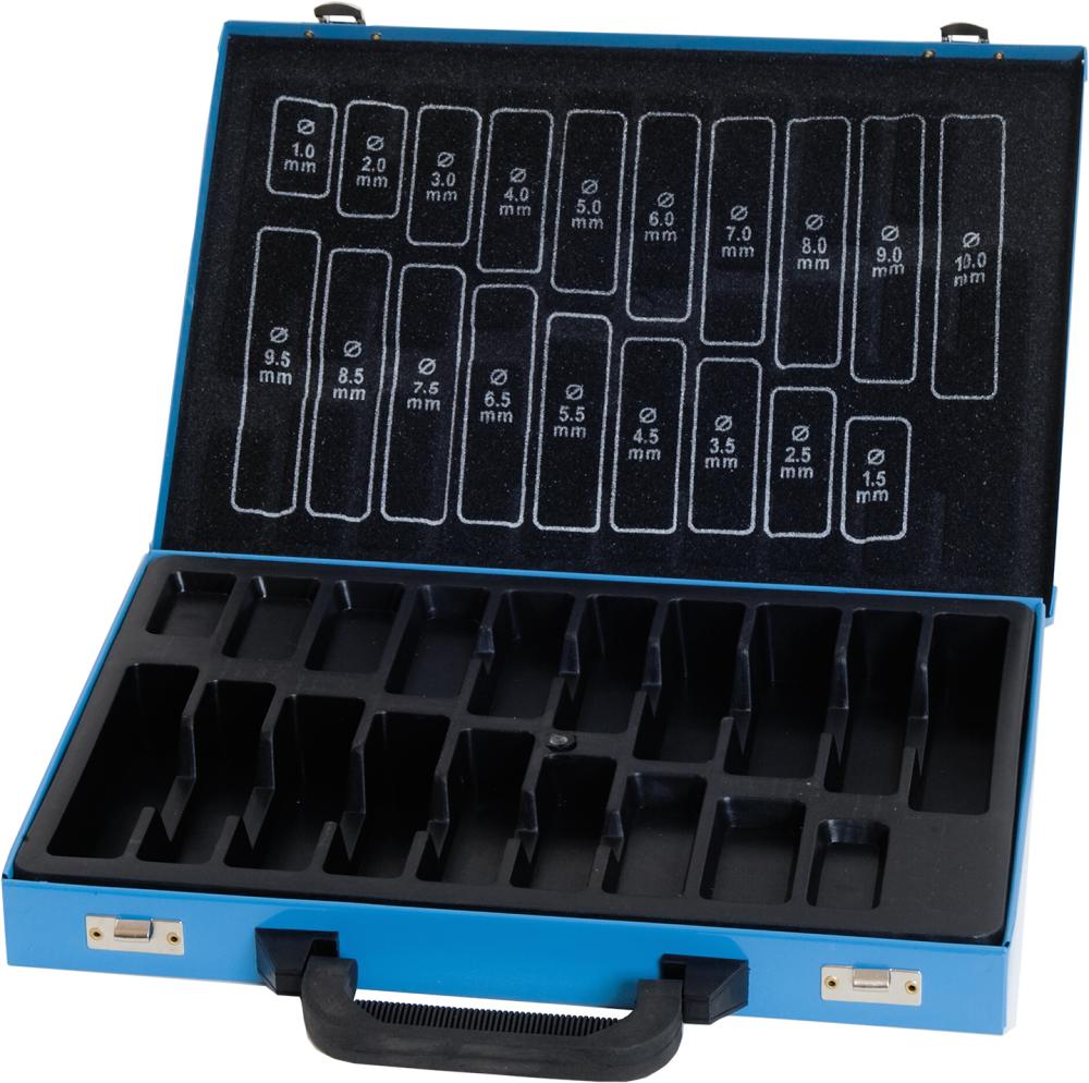 Imagen de MALETÍN METAL VACÍO AZUL 170 PIEZAS DIN 338 FORMAT