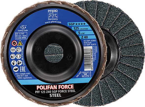 Imagen del producto Disco abrasivo de láminasFORCE SGP STEEL 125 mm Z 40 Pferd