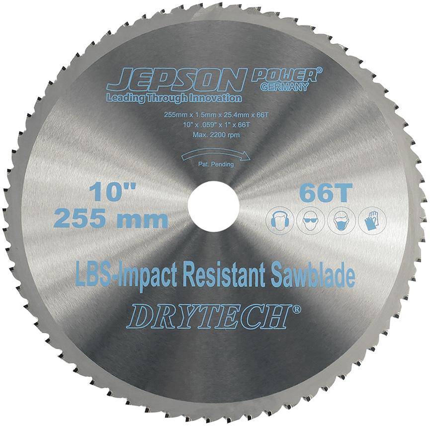 Imagen del producto Hoja sierra metal duro Drytech D=255x25, 4x1,5mm66Z p/ acero de pared delg. LBS resist. Jepso