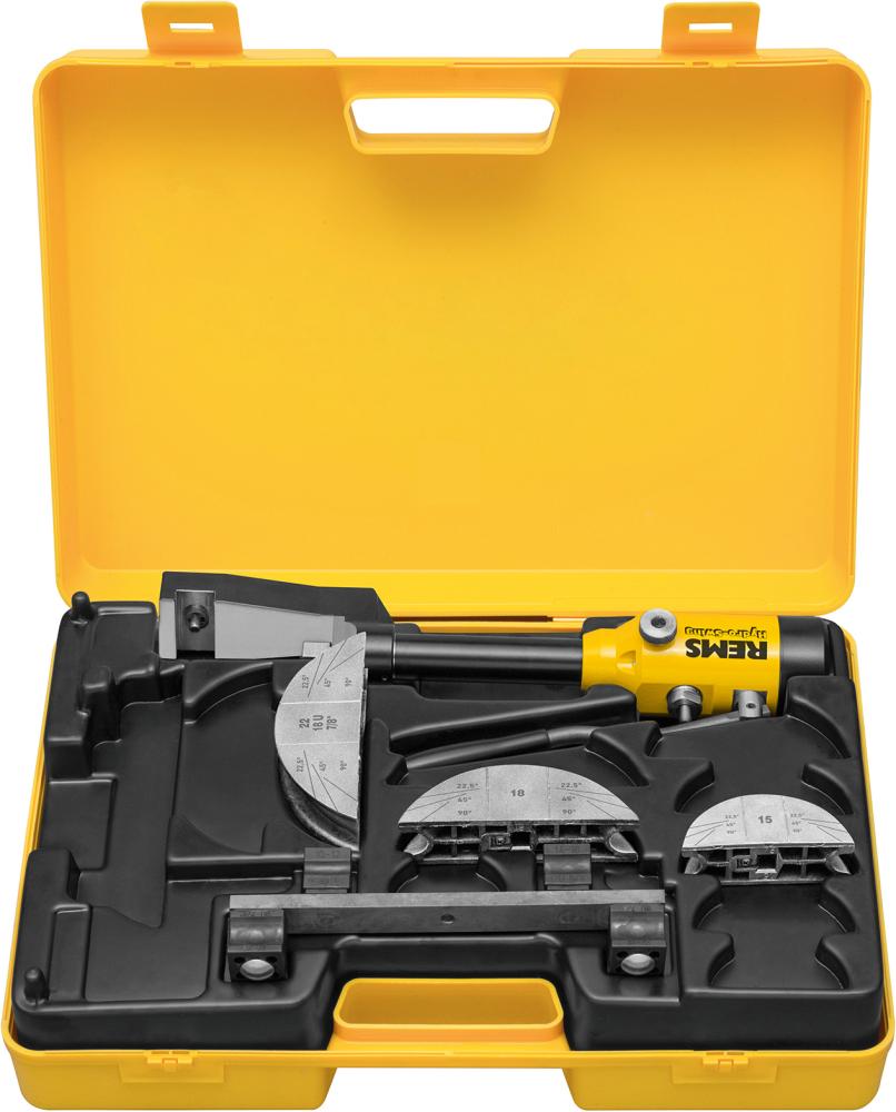 Imagen de CONJUNTO DOBLADORA TUBO MANUAL HIDRÁULICO HYDRO-SWING INOX SET 15-18-22 REMS