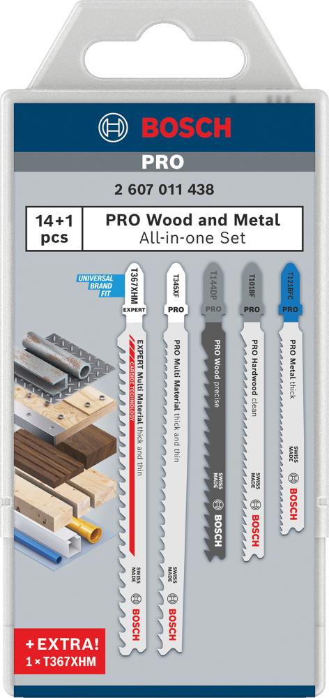 Imagen del producto Juego de hojas de sierrade calar para eje en T Bosch 15 piezas Multi Material