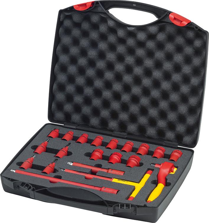 Imagen del producto Juego de llaves de vaso 3/8" VDE 20 piezas, en maletín Wiha
