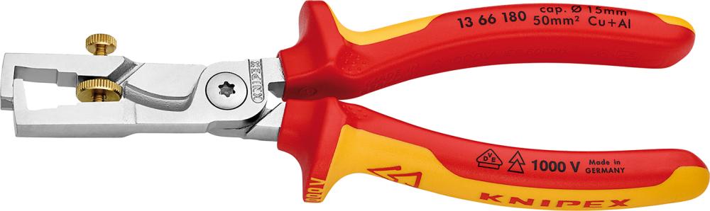 Imagen de PELACABLES/CORTACABLES VDE CON MANGO VARIOS COMPONENTES 180MM QMM KNIPEX