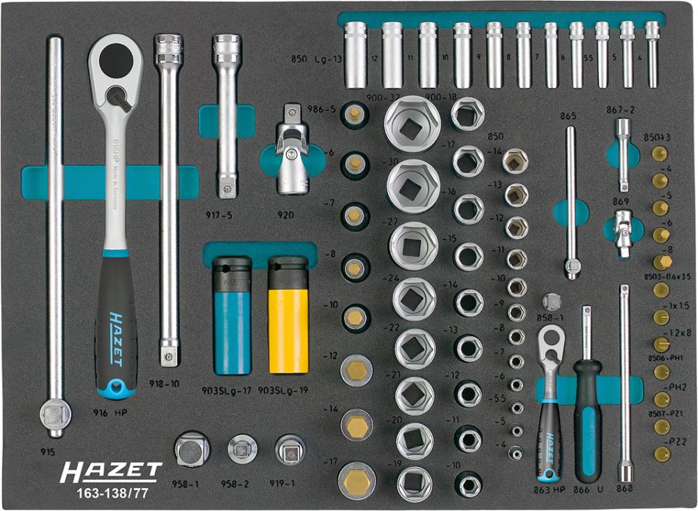 Imagen de MÓDULO HTA 163-138/77 LLAVE DE VASO 3/3+ HAZET