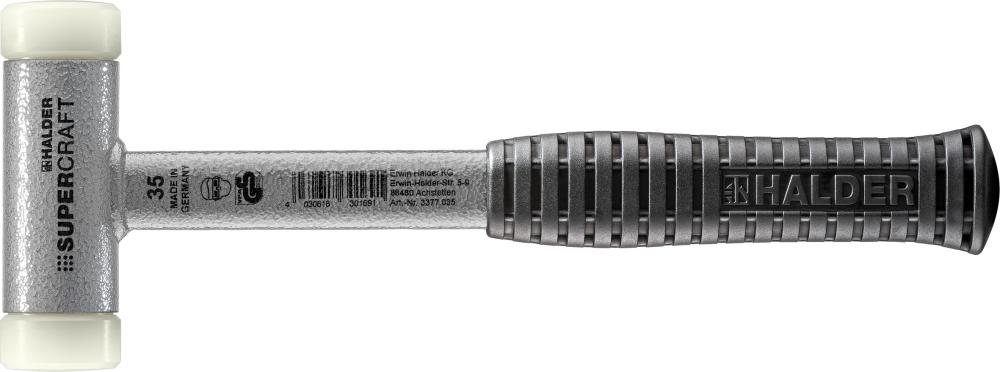 Imagen del producto Martillo superficie blanda con mango de tubo de acero sin contragolpe 35mm HALDER
