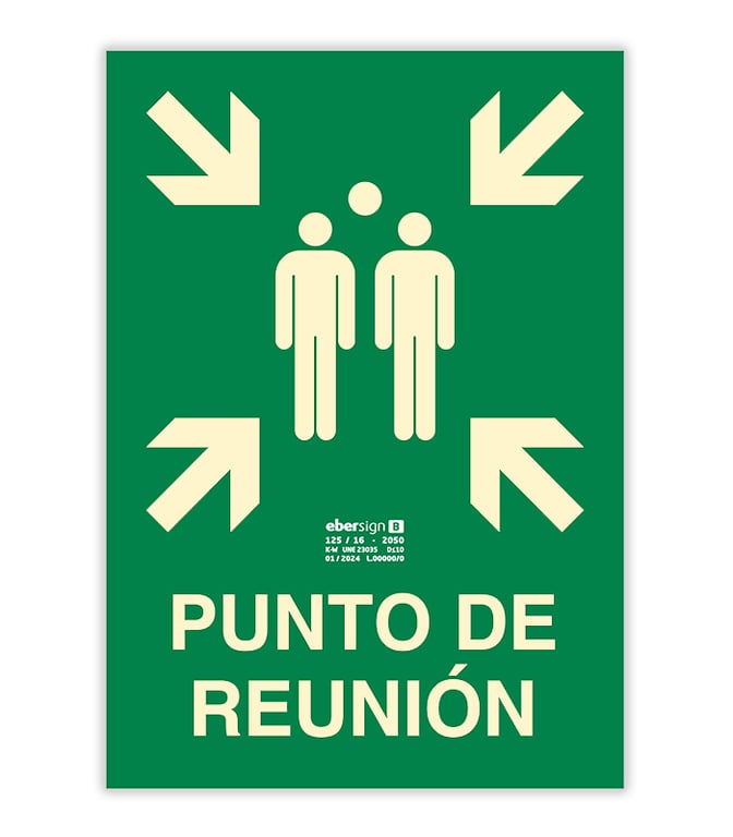 Imagen del producto SEÑAL LUMINMISCENTE PUNTO DE REUNION A4 PVC