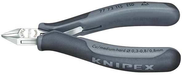 Imagen de CORTAALAMBRES ELECTRÓNICAESD MINI-PUNTA PUNTIAGUDAC/ BISEL PEQUEÑO 115MM KNIPEX