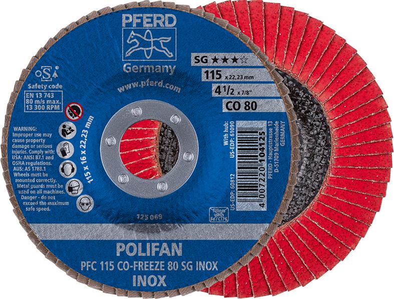 Imagen del producto Disco abrasivo de láminasCOFREEZE convexo 115mm K80 Pferd