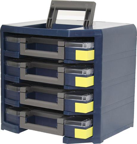 Imagen del producto Armario de htas portátil HandyBoxxser polipro- pileno c/ 4 maletínes surtido azules raaco
