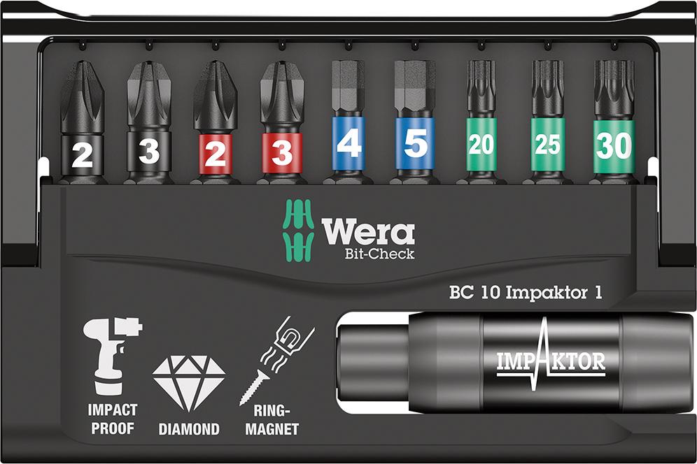 Imagen del producto Jgo puntas Bit-Check 10 Impaktor 1 Wera