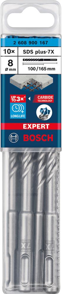 Imagen del producto Broca percut. SDS-plus 7x8x100x165mm 10St EXPERT Bosch