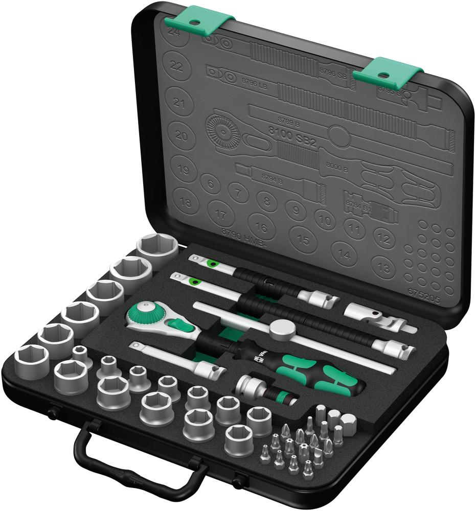 Imagen de JGO LLAVES VASO 3/8" ZYKLOP SPEED 43 PZAS WERA