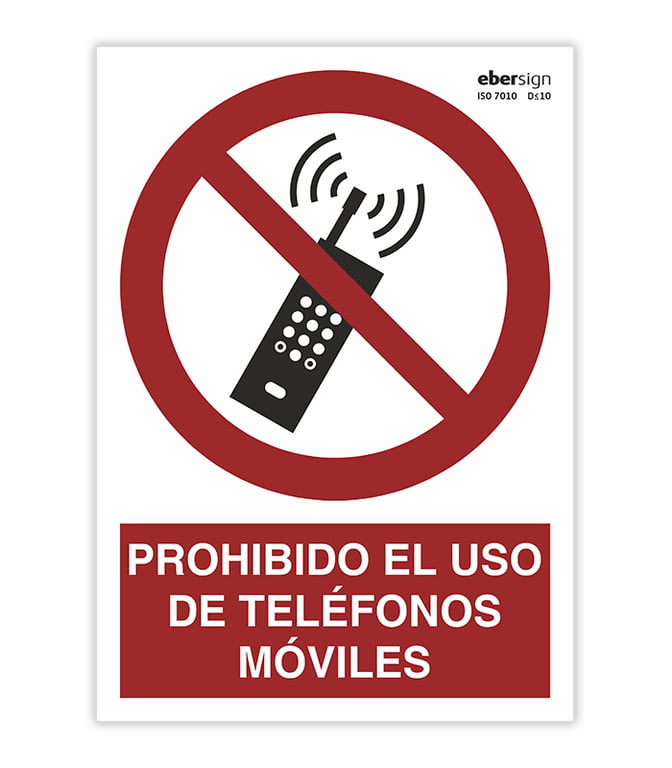 Imagen del producto SEÑAL PROHIBIDO EL USO DE TELEFONO MOVIL A4 POLIESTIRENO