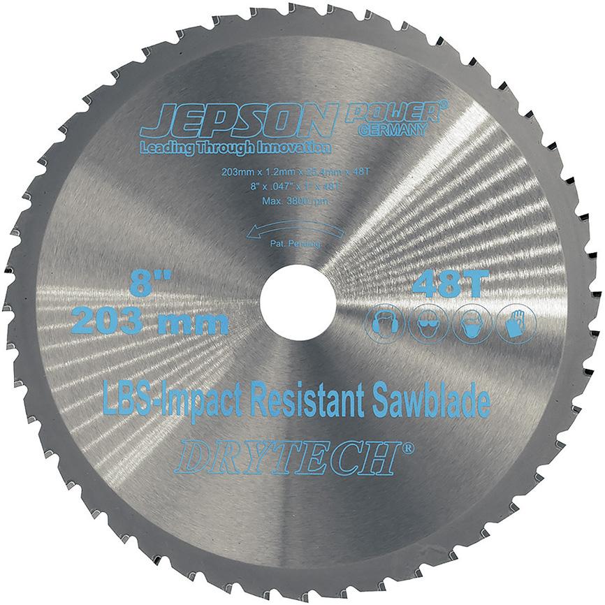 Imagen del producto Hoja de sierra de metal duro Drytech D=203x25, 4x1,2mm 48Z p/ acero de pared delgada LBS resist.