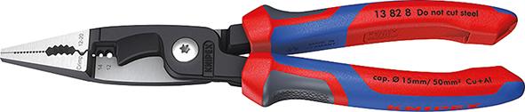 Imagen de ALICATES PARA INSTALACIÓNELÉCTRICA PULIDO C/ MANGO2 COMPONENTES 200MM KNIPEX