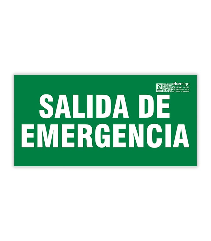 Imagen del producto SEÑAL LUMINISCENTE SALIDA DE EMERGENCIA A4 PVC