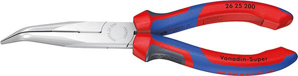 Imagen de ALICATES DE BOCA SEMIRREDONDA CROMADO CURVADO CON MANGO VARIOS COMPONENTES 200MM KNIPEX
