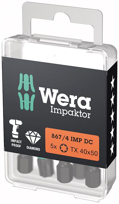 Imagen de PUNTA IMPAKTOR 1/4" DIN 3126 E6,3 T40X50MM PAQUETE 5 UDS WERA