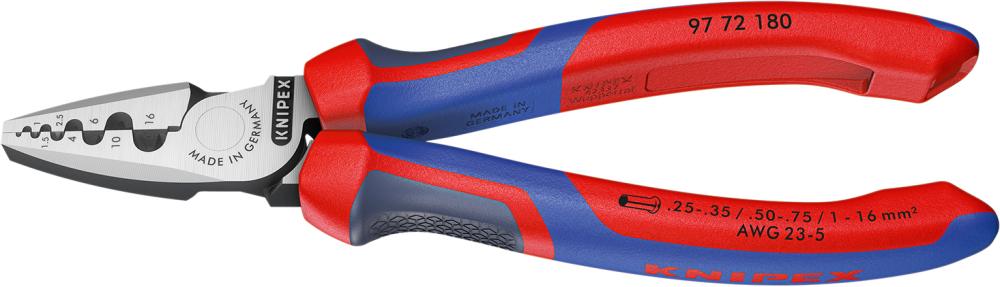 Imagen de ALICATES VIROLA CABLE CONMANGO VARIOS COMPONENTES 180MM QMM KNIPEX
