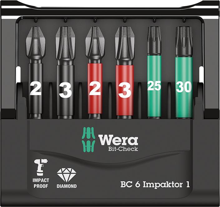 Imagen del producto Jgo puntas Bit-Check 6 Impaktor 1 Wera
