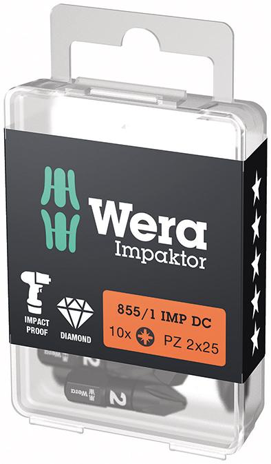 Imagen de PUNTA IMPAKTOR 1/4" DIN 3126 C6,3 PZ2X25MM PAQUETE 10 UDS WERA