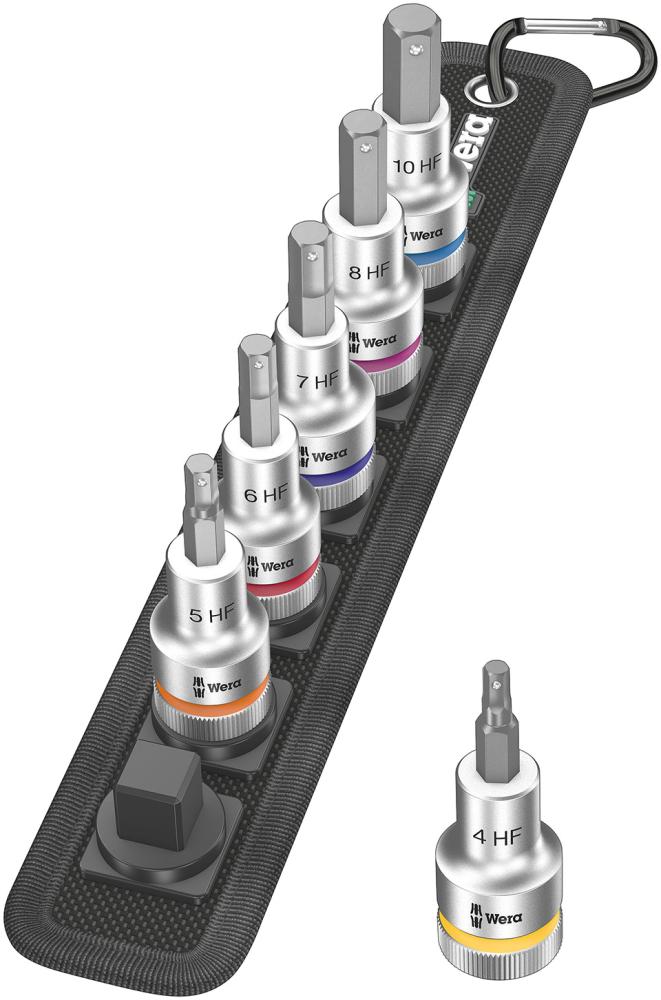 Imagen del producto Jgo puntas destornillador1/2" hembra hex con función de fijación 6 unidades Wera