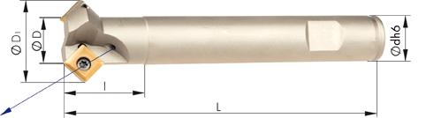 Imagen del producto Fresa biselar 45º Z1 refrigeración interior D8mm para SOMT09