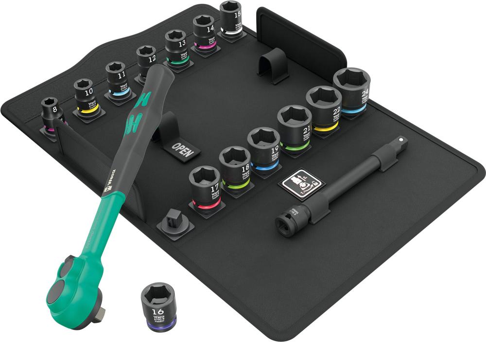 Imagen de SURTIDO DE LLAVES DE VASO3/8" ZYKLOP COMFORT 16 UNIDADES WERA