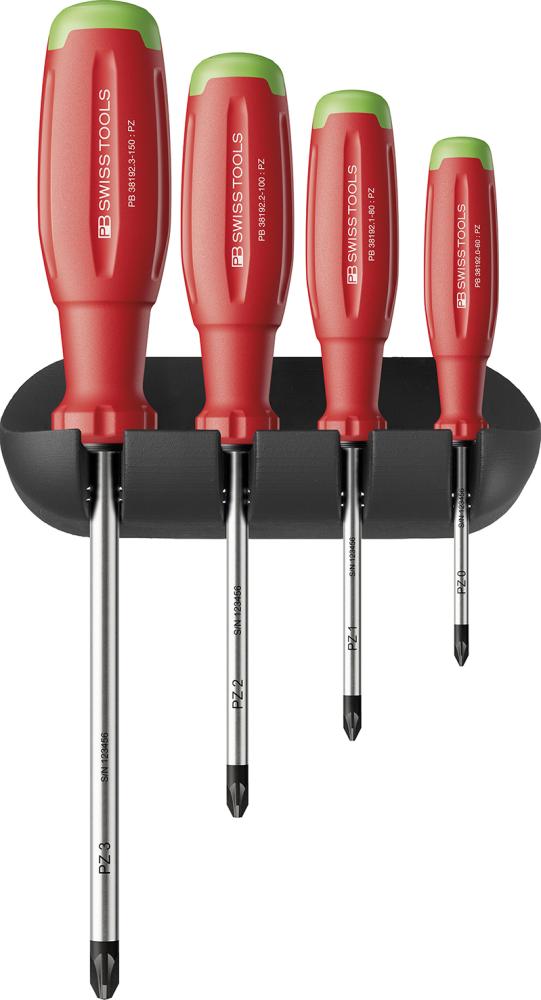 Imagen de JUEGO DESTORNILLADORES 4 PIEZAS PZ EN SOPORTE MURAL SWISSGRIP EVO PB SWISS