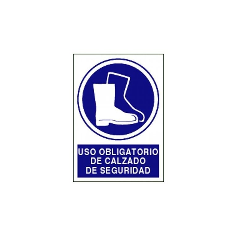 Imagen del producto SEÑAL USO OBLIGATORIO CALZADO SEGURIDAD A3 POLIESTIRENO