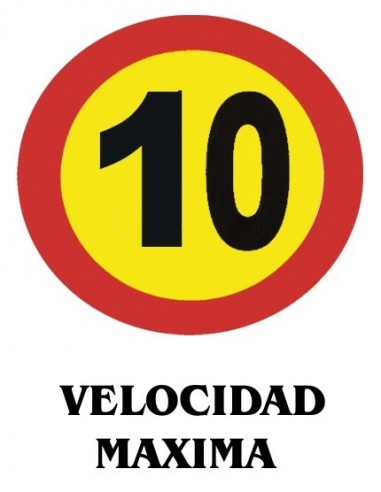 Imagen del producto CARTEL PVC 21X29 VELOCIDAD MAXIMA 10