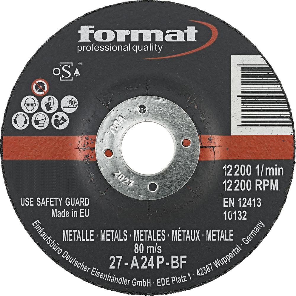 Imagen del producto Disco desbaste acodado acero/fundición 115x6mm FORMAT