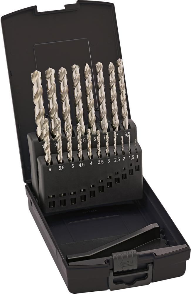 Imagen del producto Jgo broca espiral DIN338 HSSE rectificada tipo N 1-10mm FORTIS