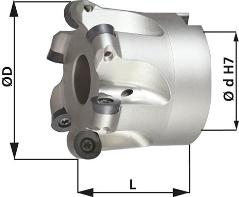 Imagen del producto Fresa acoplable Z5 refrigeración interna D52x22mm para tipo RD