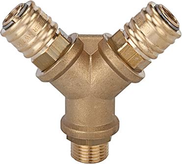 Imagen del producto Distribuidor de latón con2 acoplamientos rosca macho RE G 1/4" RIEGLER