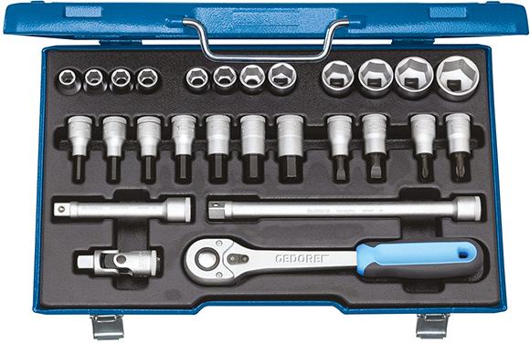 Imagen de JGO LLAVES DE VASO 1/2" 19IMU-10 27 PZAS GEDORE