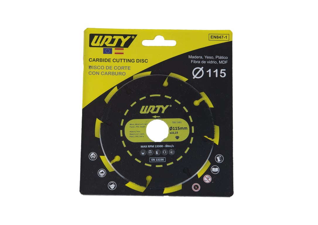 Imagen del producto Disco Amoladora Corte Multimaterial 115 mm para Metal, Madera, Plástico y PVC
