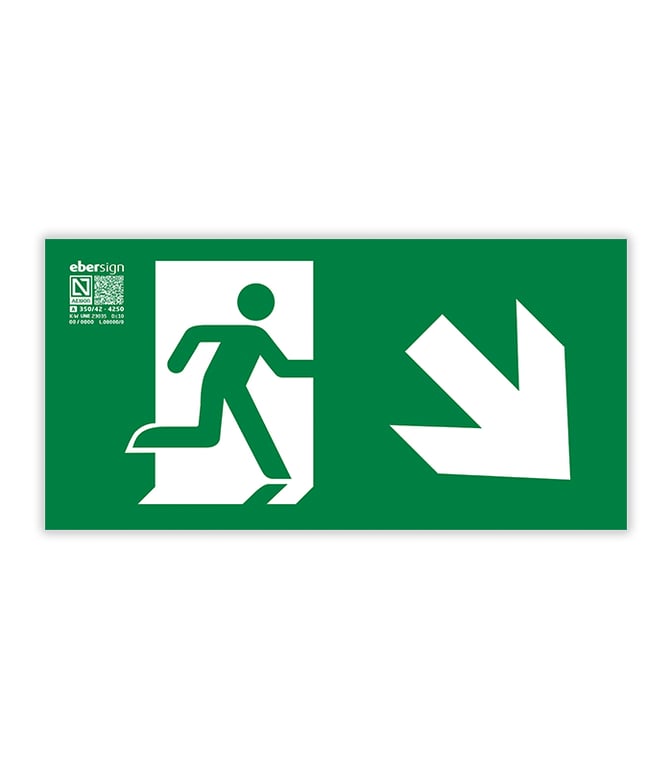 Imagen del producto SEÑAL LUMINISCENTE ESCALERA DERECHA A4 PVC