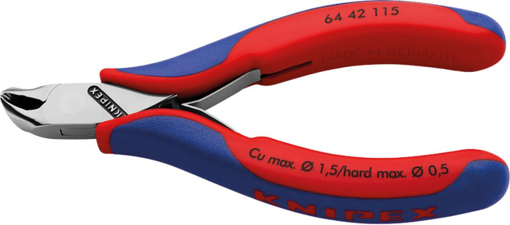 Imagen de ALICATES DE CORTE OBLICUOFRONTAL ELECTRÓNICA C/ PEQUEÑO BISEL 115MM KNIPEX