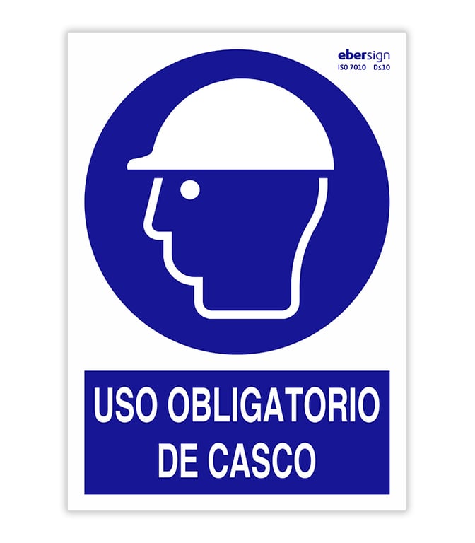 Imagen del producto SEÑAL USO OBLIGATORIO DE CASCO A4 POLIESTIRENO