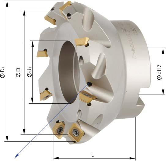 Imagen del producto Fresa planear 45 grados Z5 refrig. int. D50,0mm