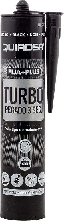 Imagen del producto ADHESIVO POLIMERO FIJA+PLUS TURBO NEGRO 290 ML