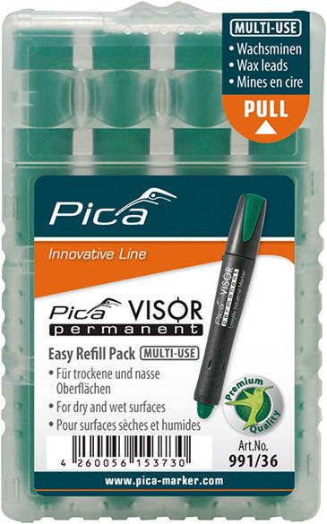 Imagen del producto Juego de minas para Rotulador permanente VISOR industrial verde Pica