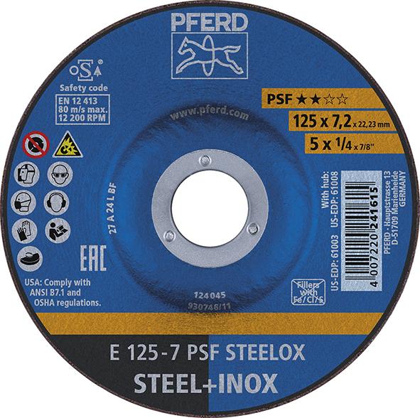 Imagen del producto Disco desbaste acodado PSFSTEELOX 230x8mm PFERD