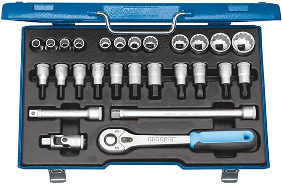 Imagen de JGO LLAVES DE VASO 1/2" D19IMU-10 27 PZAS GEDORE