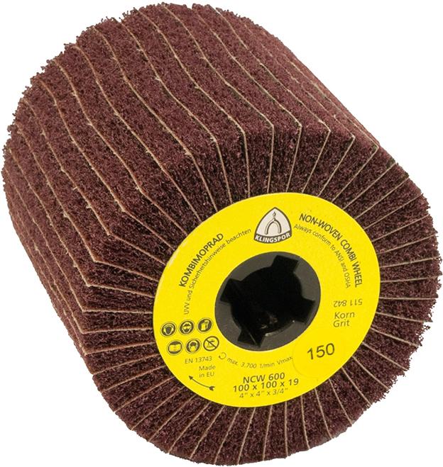 Imagen de RUEDA ABRASIVA C/ VELLÓN NCW600 K80 100X100X19MM KLINGSPOR