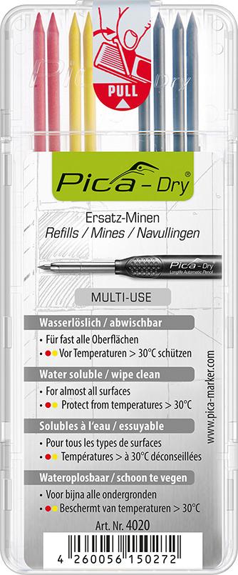 Imagen de JUEGO DE MINAS PARA MARCADOR PARA AGUJEROS PROFUNDOS PICA-DRY GRA- FITO