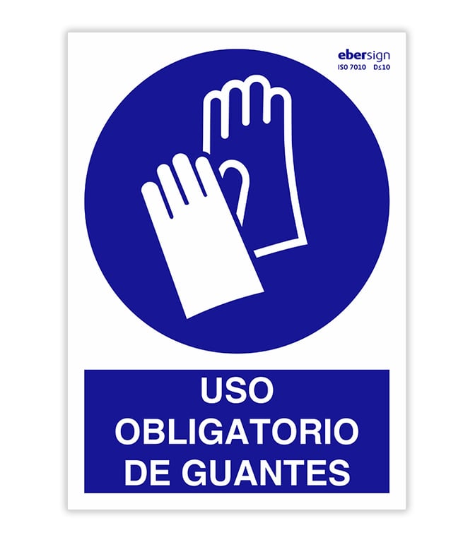 Imagen del producto SEÑAL USO OBLIGATORIO DE GUANTES A4 POLIESTIRENO