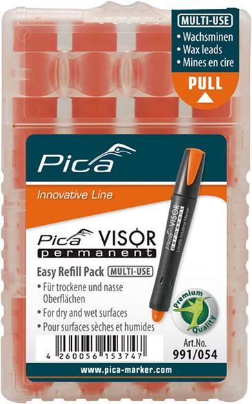 Imagen del producto Juego de minas para Rotulador permanente VISOR industrial naranja Pica